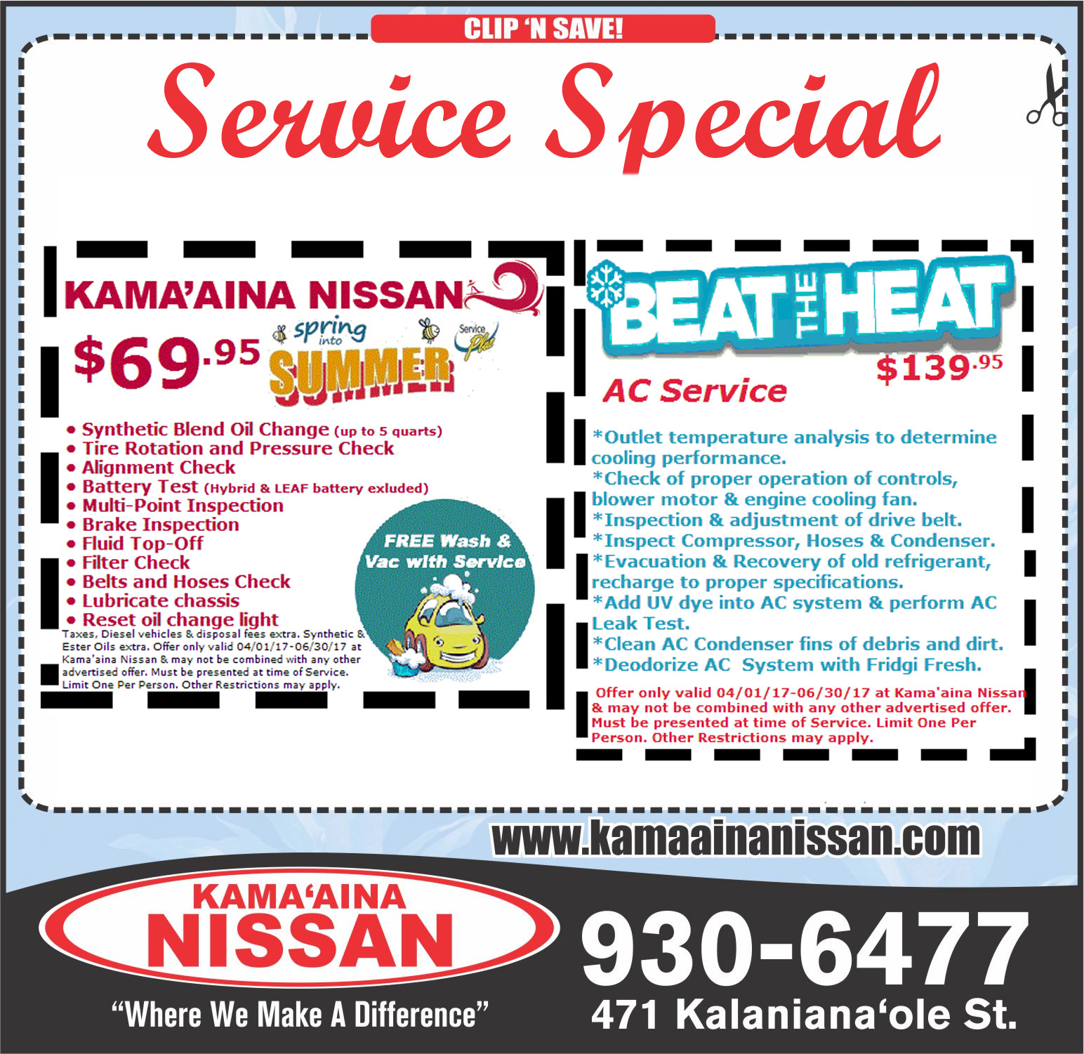 service specials
