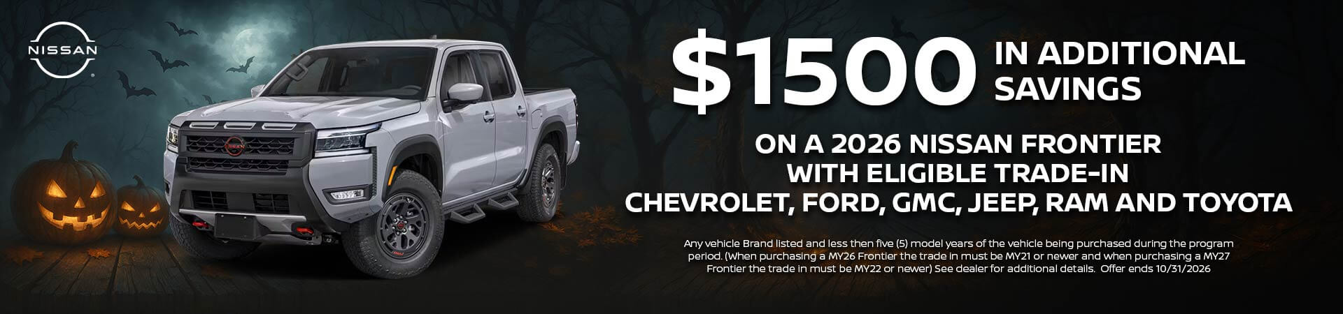 1500 Savings on Nissan Frontier with Eligible Trade