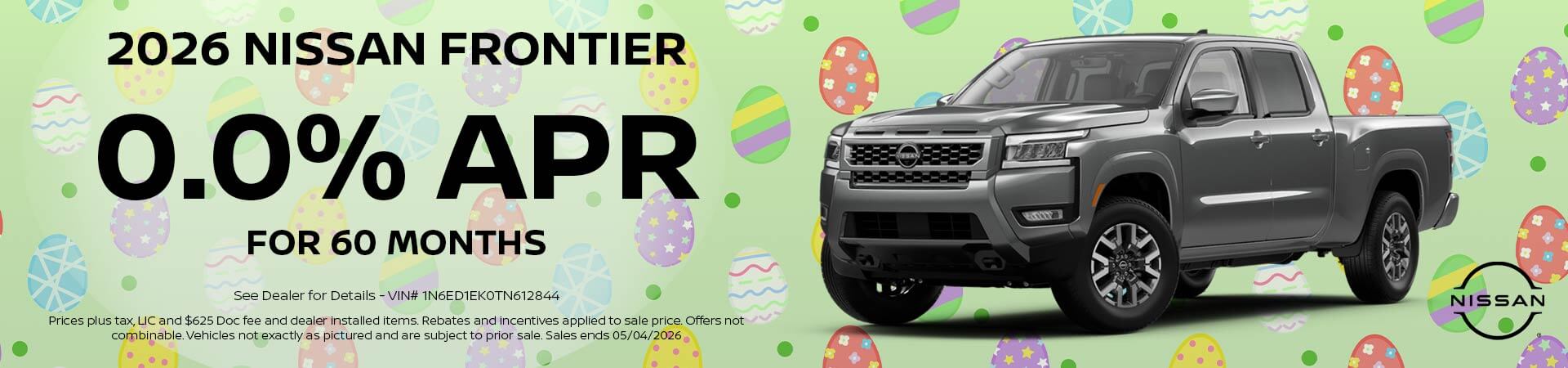 2026 Nissan Frontier 0APR April