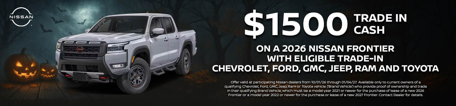 1500 Savings on Nissan Frontier with Eligible Trade
