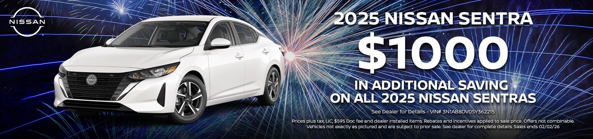 2025 Nissan Sentra Savings