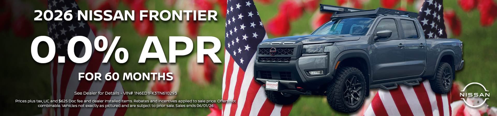 2026 Nissan Frontier 0APR April