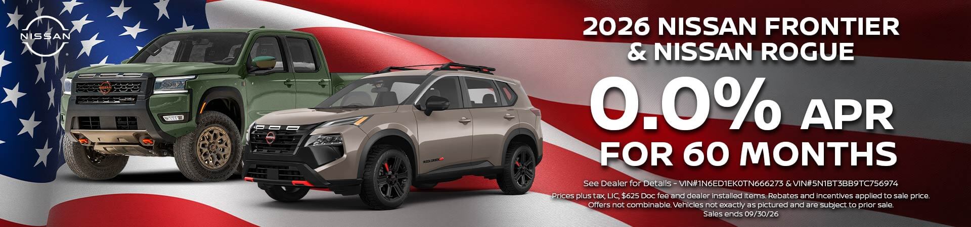 2026 Nissan Rogue & Frontier Additional Savings
