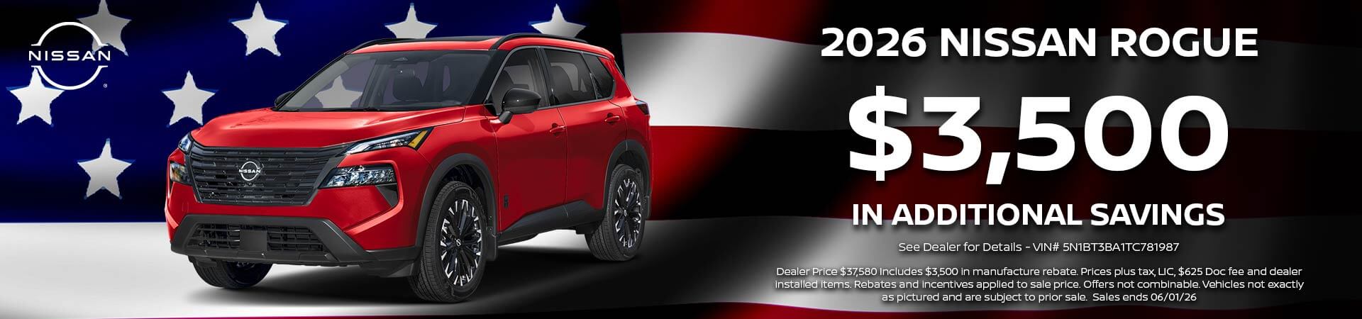 2026 Nissan Rogue Additional Savings